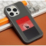 Coque iPhone 15 Pro Max - E-Ink Display DIY avec technologie NFC pour photo personnalisée - Noir