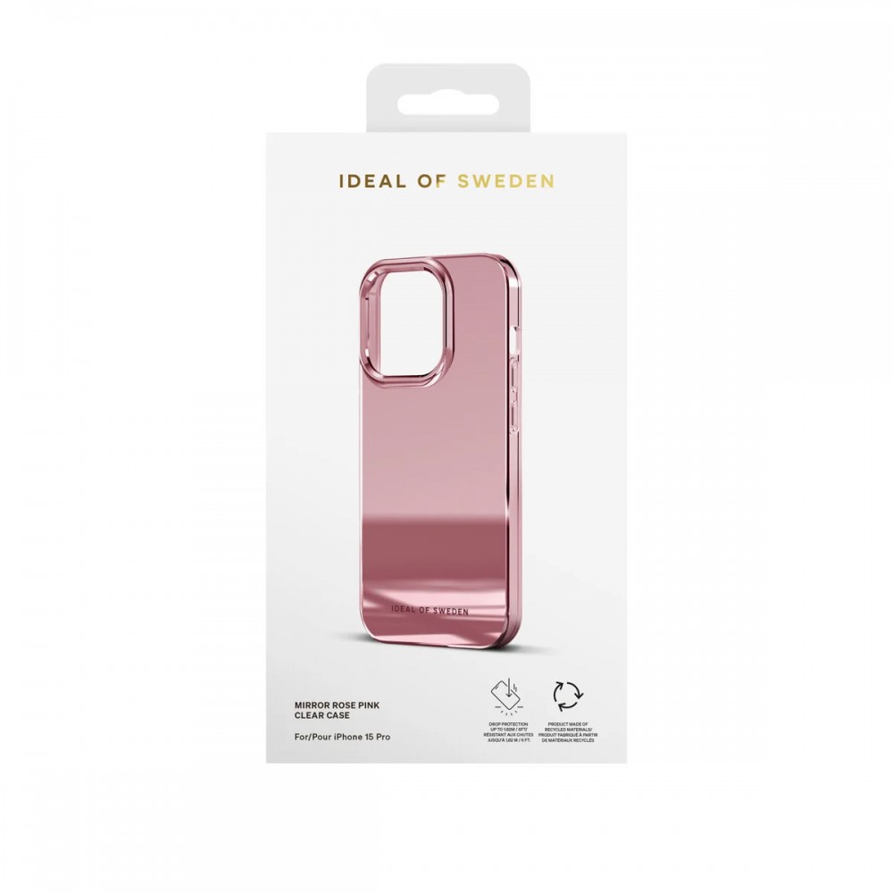 iPhone 15 Pro Case Hülle - Ideal of Sweden miroir ruby pink silicone rigide - Rosa