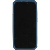 Coque iPhone 15 Pro Max - Case épais en silicone avec des trous pour les stickers à fixer - Bleu foncé