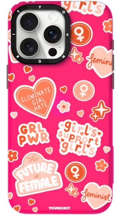 Coque iPhone 15 Pro Max - Youngkit @Blushing. ginger Positive Quotes Case - Rouge
