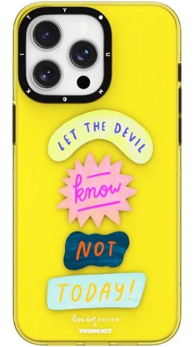 Coque iPhone 15 Pro Max - Youngkit @LisadotDesign Positive Quotes Case Let the Devil know