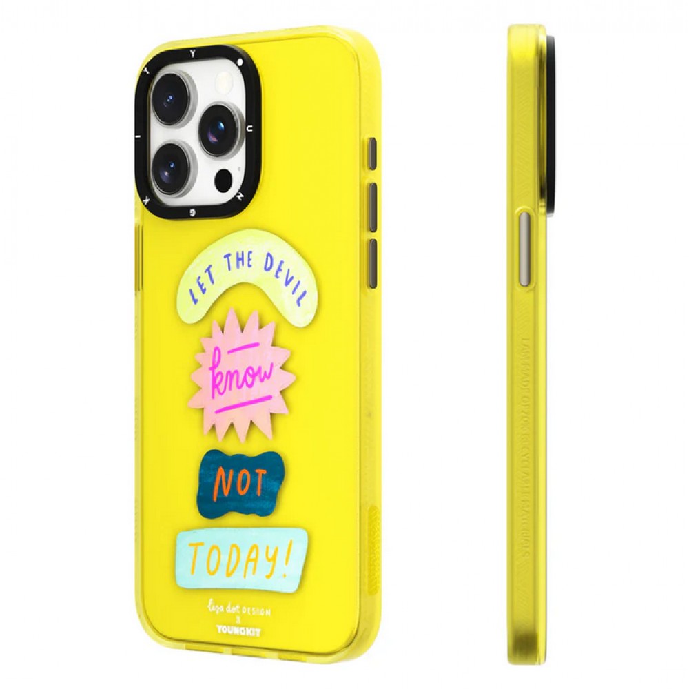 iPhone 15 Pro Max Case Hülle - Youngkit @LisadotDesign Positive Quotes Case Let the Devil know