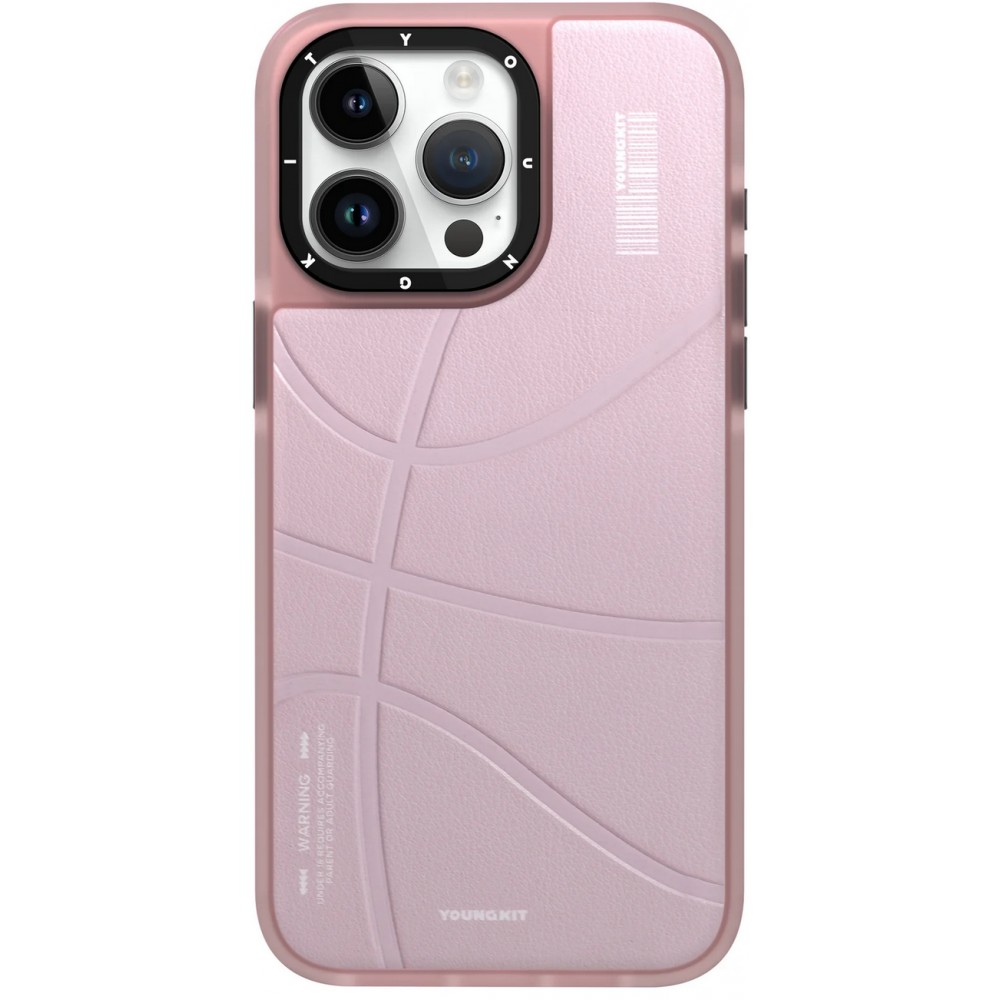iPhone 15 Pro Max Case Hülle - Youngkit Passionate Backboard Leather Case mit Magsafe - Rosa