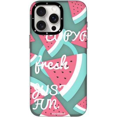 Coque iPhone 15 Pro Max - Youngkit Summer Fruit-Themed Case avec Magsafe - Pastèque