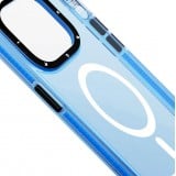 Coque iPhone 15 Pro Max - Youngkit Transparent Crystal Glossy Case avec Magsafe - Bleu
