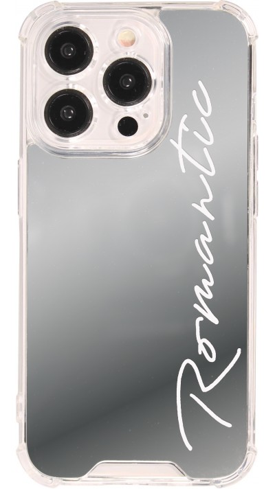 Coque iPhone 15 Pro - Silicone Miroir Romantic - Argent