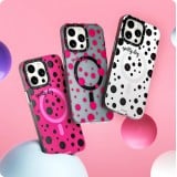 Coque iPhone 15 Pro - Youngkit Colorful Polka Dots Case avec Magsafe - Noir