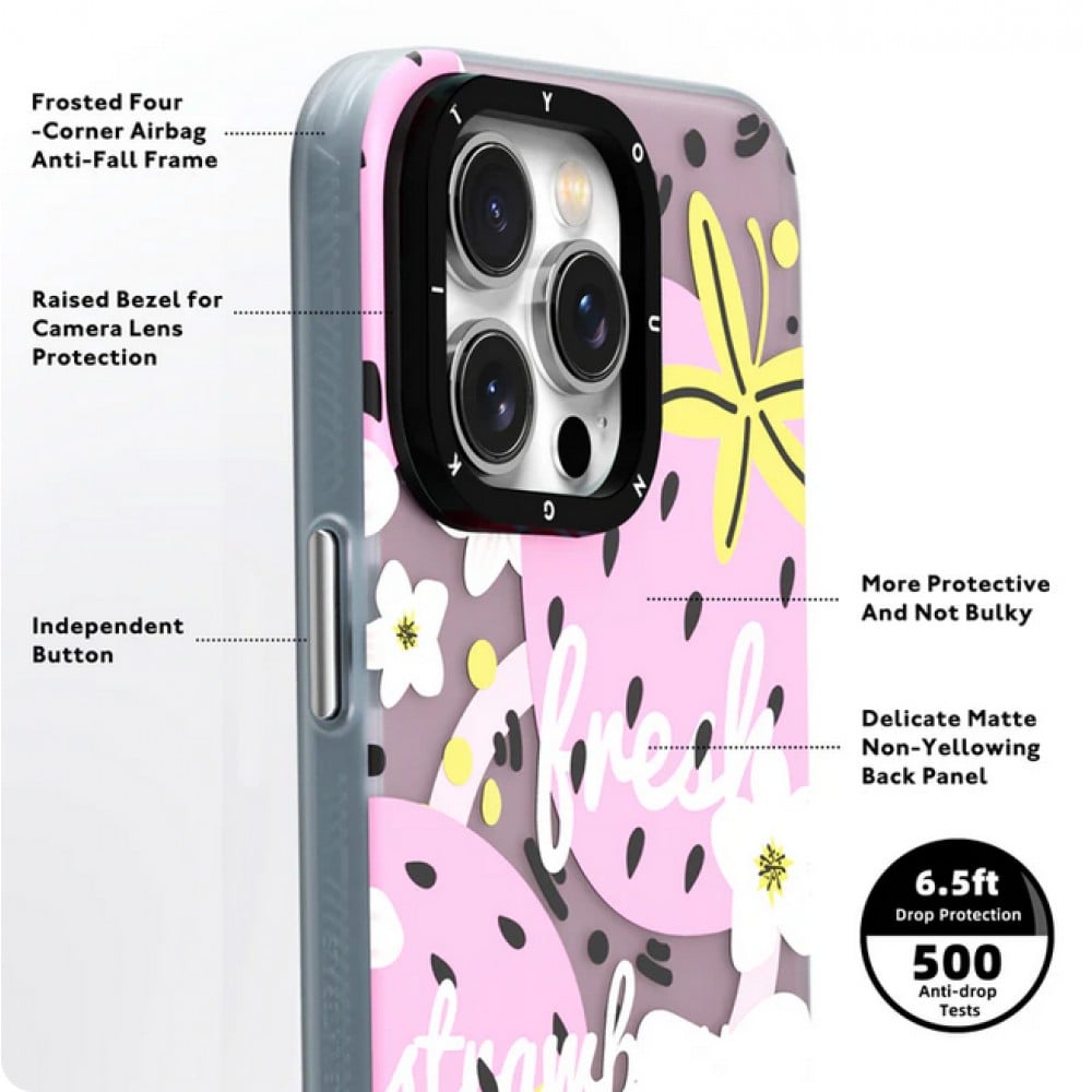 iPhone 15 Pro Case Hülle - Youngkit Summer Fruit-Themed Case mit Magsafe - Wassermelon