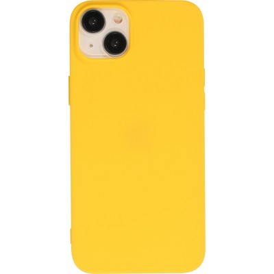 Coque iPhone 15 - Silicone Mat jaune