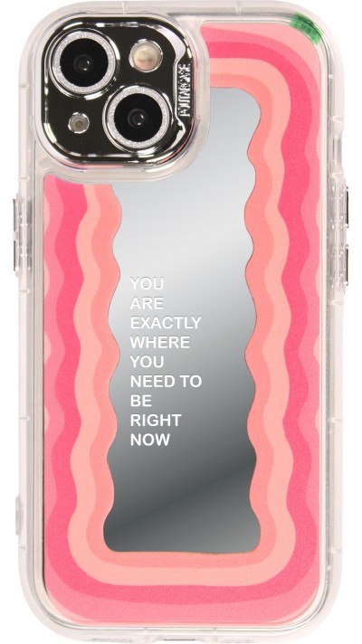 Coque iPhone 15 - Silicone Miroir Motivational - Argent