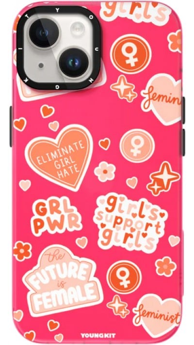 iPhone 15 Case Hülle - Youngkit @Blushing. ginger Positive Quotes Case - Rot