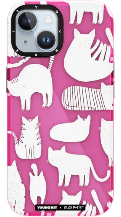 iPhone 15 Case Hülle - Youngkit Artists Joint@Alice Potter Kids Print Case  - Rosa
