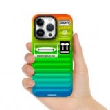 Coque iPhone 15 Pro Max - Youngkit Color-Gradient Luggage-Inspired Case - Vert/orange