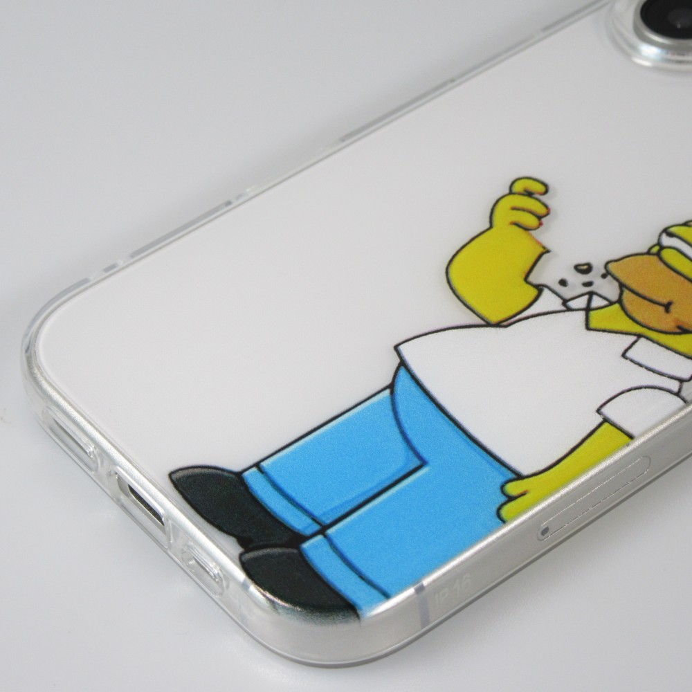 Coque iPhone 16 - Gel cartoon Homer Simpson