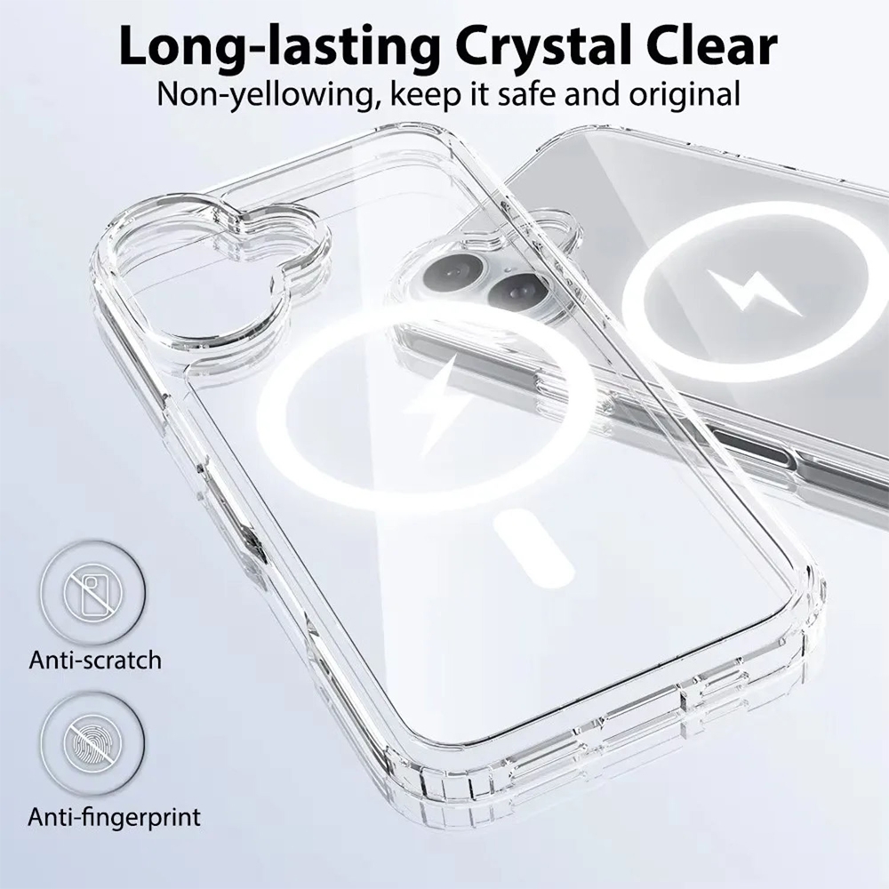 Coque iPhone 16 Plus - Gel transparent compatible MagSafe silicone TPU Super Clear