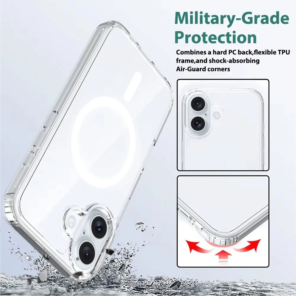 Coque iPhone 16 Plus - Gel transparent compatible MagSafe silicone TPU Super Clear