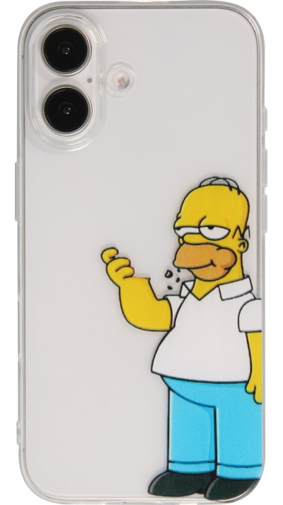 Coque iPhone 16 Plus - Gel cartoon Homer Simpson