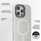 iPhone 16 Pro Max Case Hülle - Youngkit Cream Silicone Stand Case - Grau