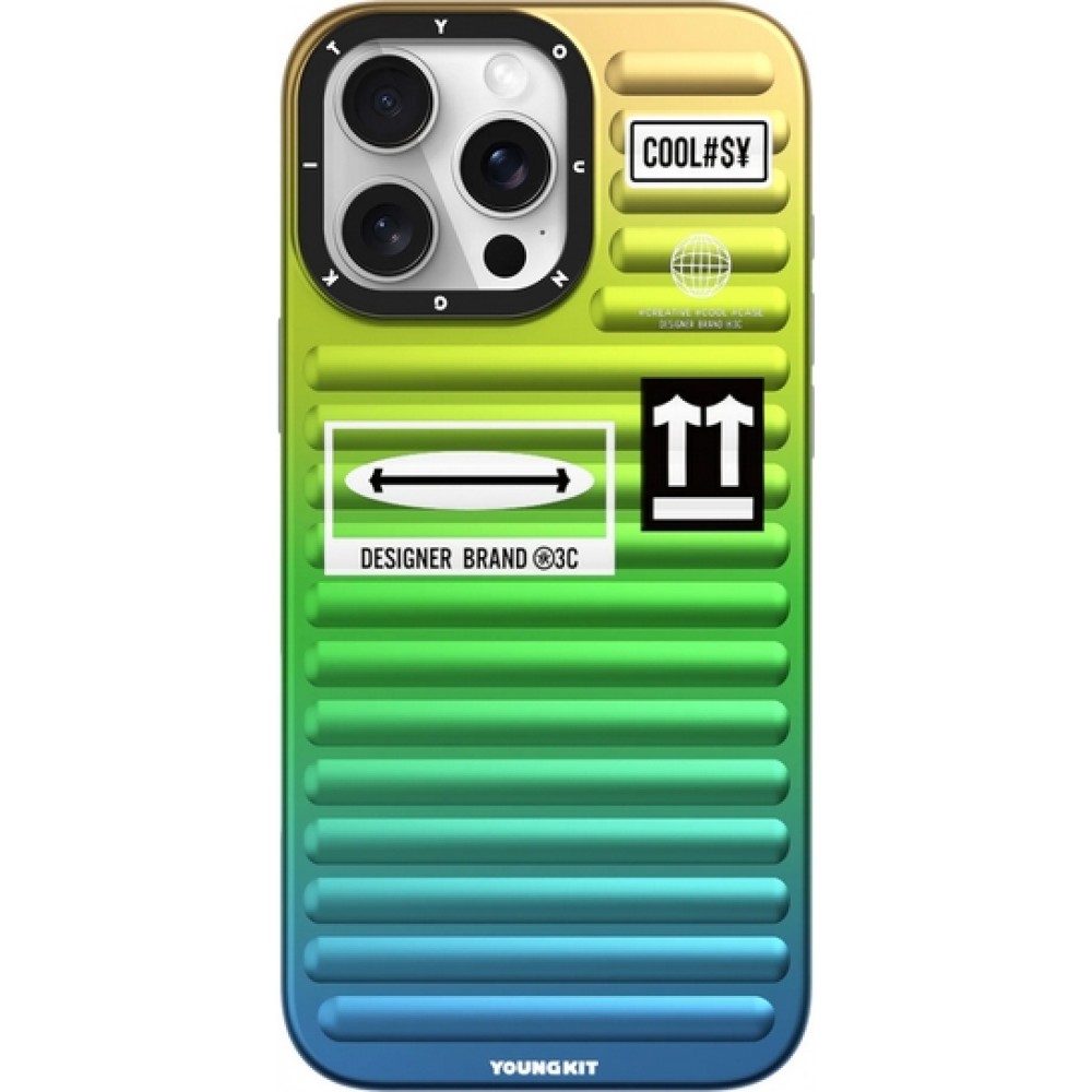 Coque iPhone 16 Pro - Youngkit Glow Luggage-Inspired - Vert