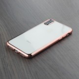 Coque iPhone X / Xs - Electroplate or - Rose