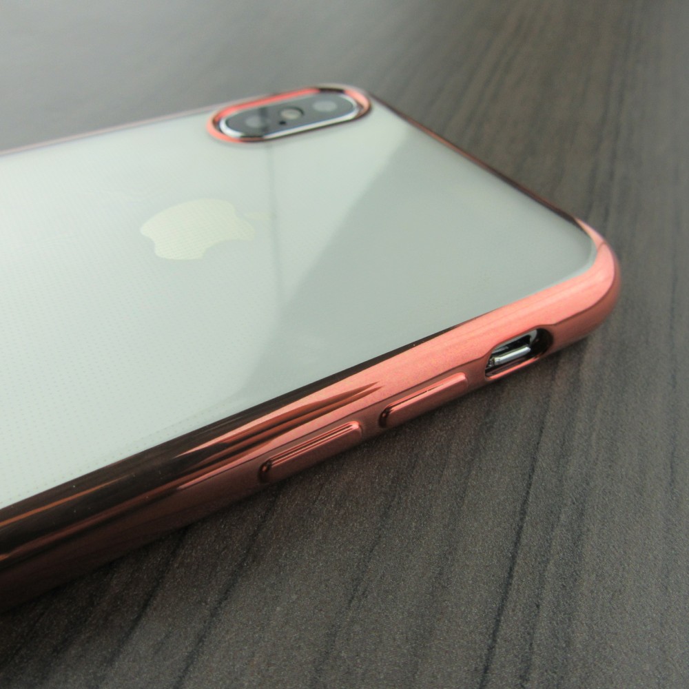 Hülle iPhone X / Xs - Electroplate gold - Rosa