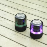 F10 Haut-parleur couleur sans fil Bluetooth en verre double TWS BT5.0 Éclairage d'ambiance LED - Transparent