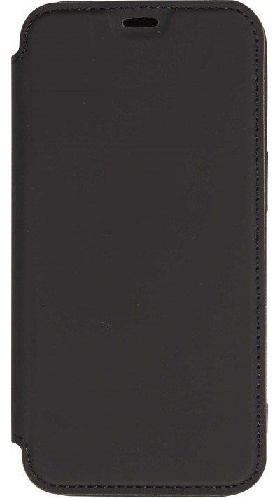 Fourre iPhone 15 - Flip silicone souple avec surface lisse et mate - Noir