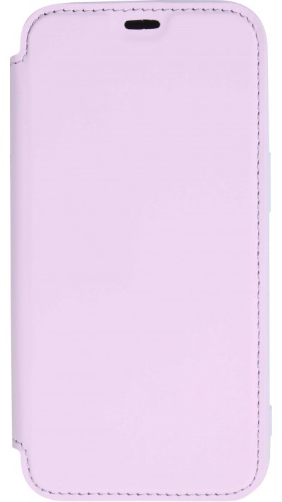 Fourre iPhone 15 - Flip silicone souple avec surface lisse et mate - Violet clair