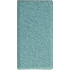 Fourre iPhone 15 Pro Max - Flip 3D cuir grainé véritable de vache - Bleu