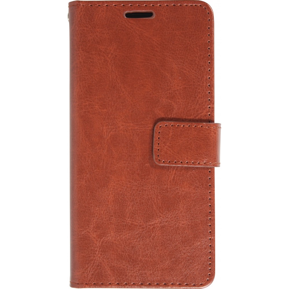 Hülle iPhone 16 Plus - Premium Flip Leder Tasche - Braun