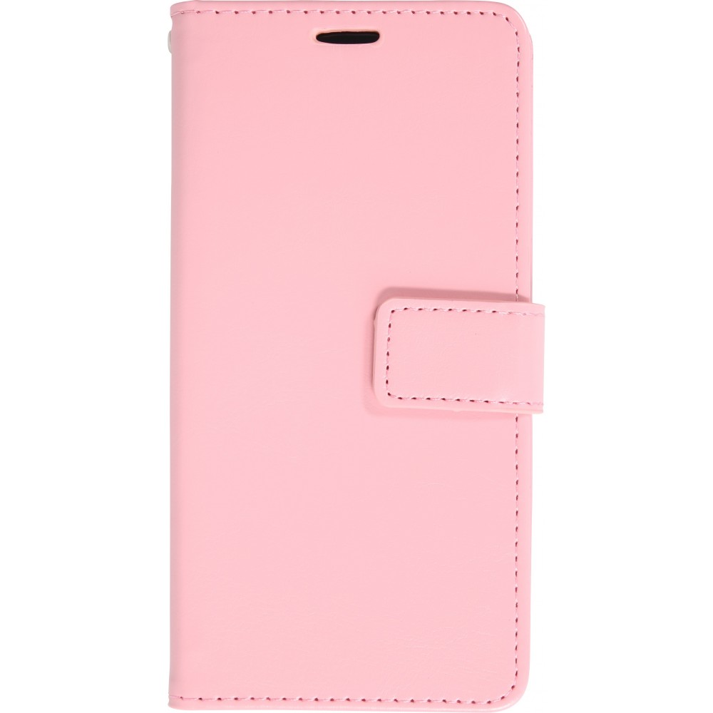 Fourre iPhone 16 Plus - Premium Flip cuir lisse porte-cartes - Rose clair