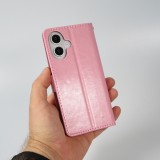 Hülle iPhone 16 Plus - Premium Flip Leder Tasche - Hellrosa