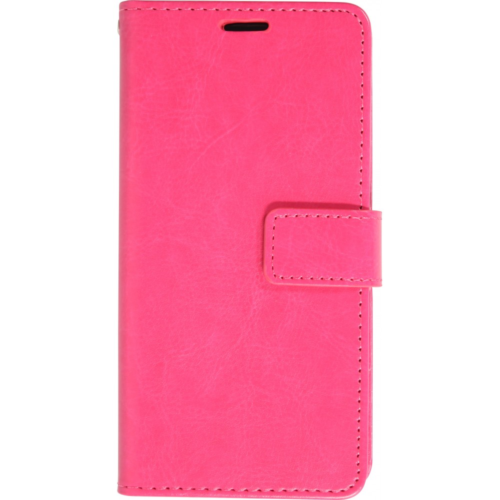 Hülle iPhone 16 Plus - Premium Flip Leder Tasche - Dunkelrosa