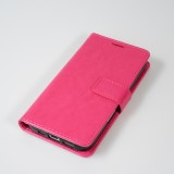 Hülle iPhone 16 Plus - Premium Flip Leder Tasche - Dunkelrosa