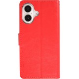 Hülle iPhone 16 Plus - Premium Flip Leder Tasche - Rot