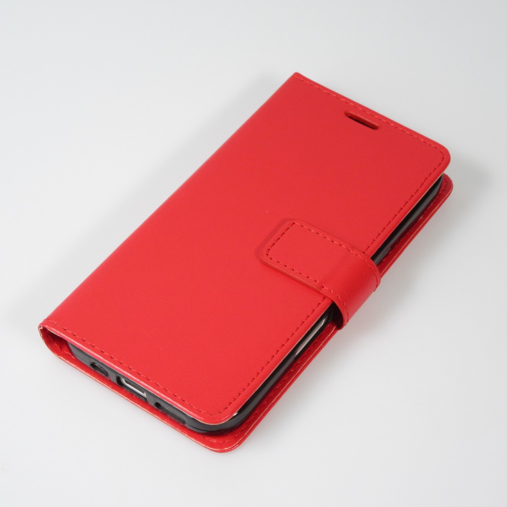 Fourre iPhone 16 Plus - Premium Flip cuir lisse porte-cartes - Rouge