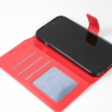 Hülle iPhone 16 Plus - Premium Flip Leder Tasche - Rot