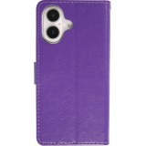 Hülle iPhone 16 Plus - Premium Flip Leder Tasche - Violett