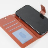 Hülle iPhone 16 - Premium Flip Leder Tasche - Braun