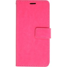 Fourre iPhone 16 - Premium Flip cuir lisse porte-cartes - Rose foncé