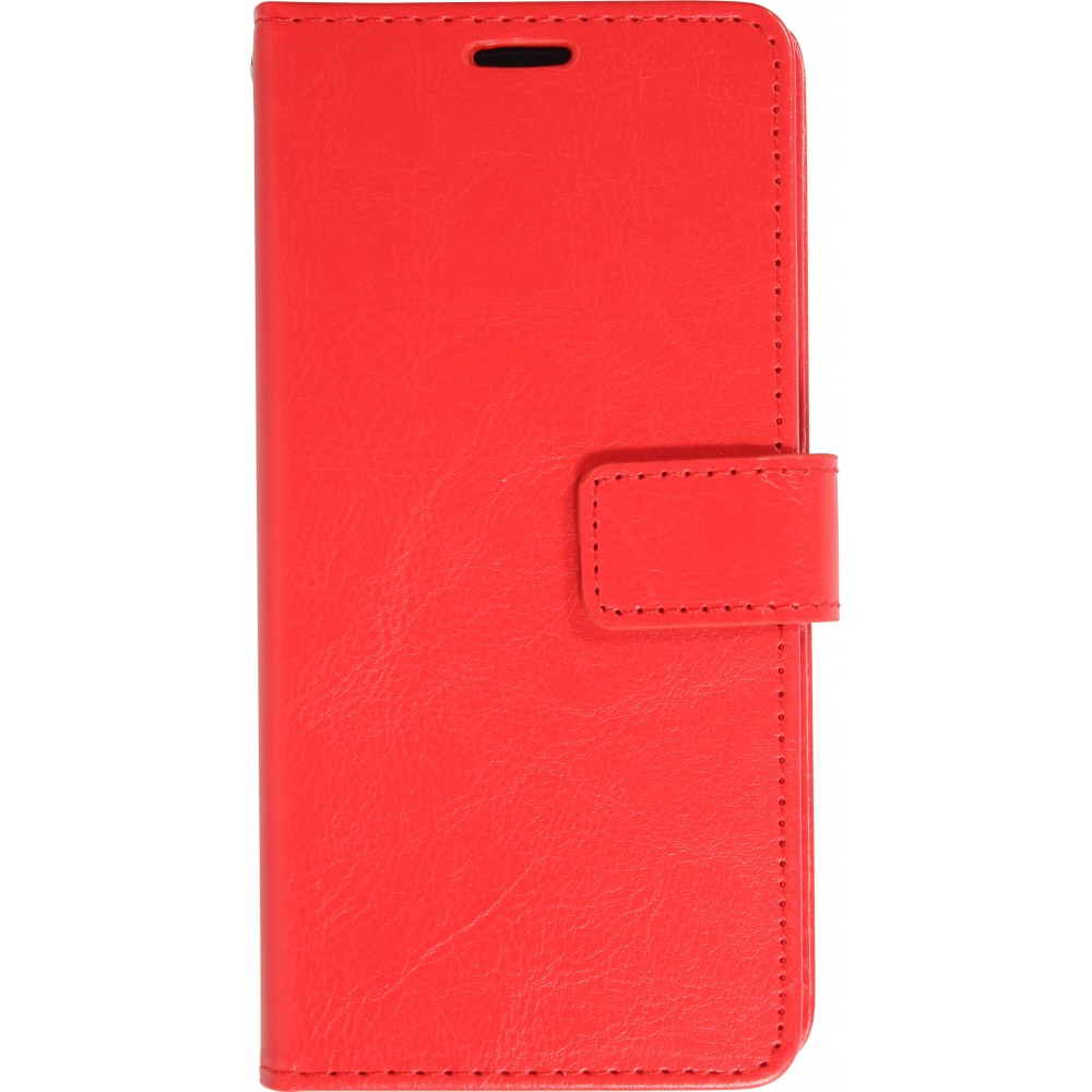 Hülle iPhone 16 - Premium Flip Leder Tasche - Rot