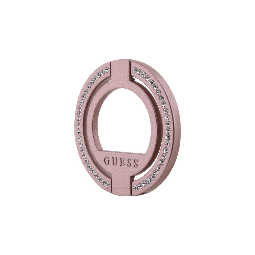 Guess anneau magnétique support de téléphone avec strass compatible Magsafe - Rose