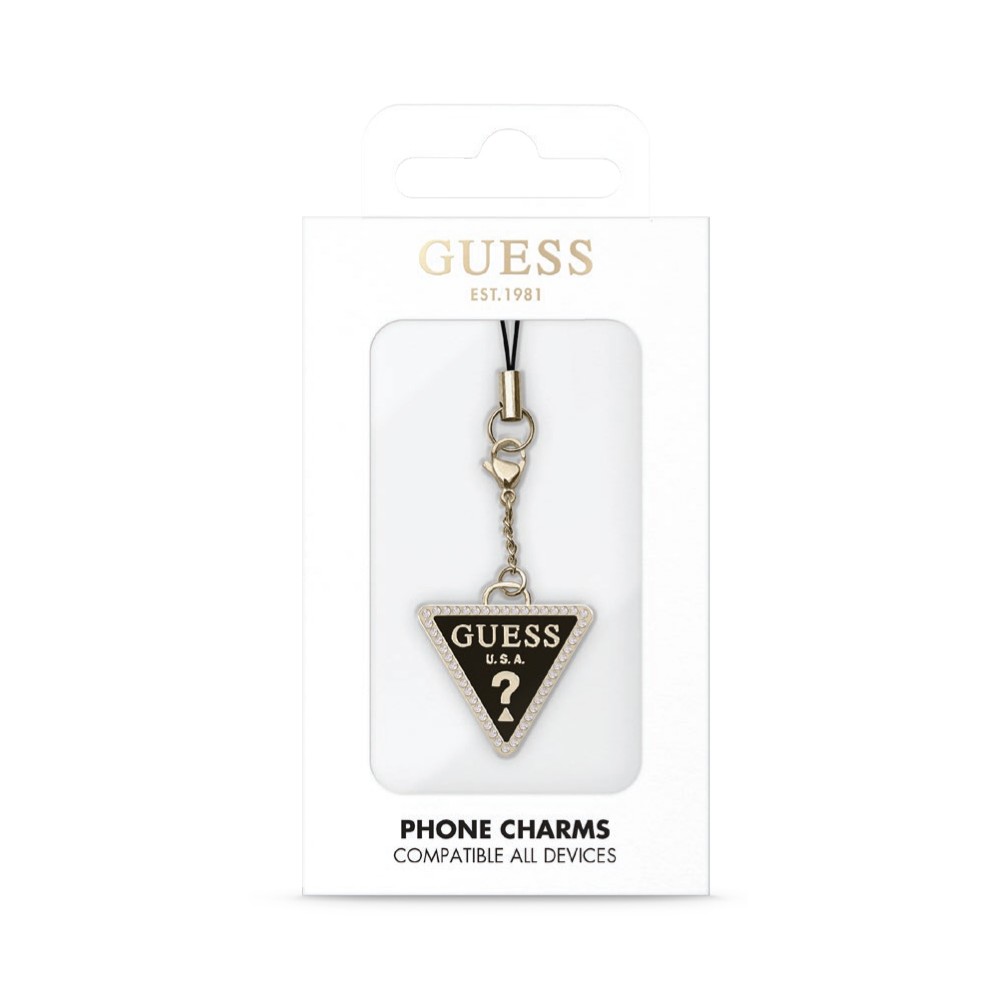 Guess pendentif bijoux de téléphone décoratif avec strass - Noir / or