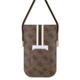 Guess pochette universelle de téléphone monogramme similicuir lanière ajustable et porte-carte - Brun