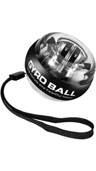 Kompakter Cranit Gyro Ball ergonomisches Design effizienter Unterarm und Griffkraft Trainer mit Schlaufe - Schwarz