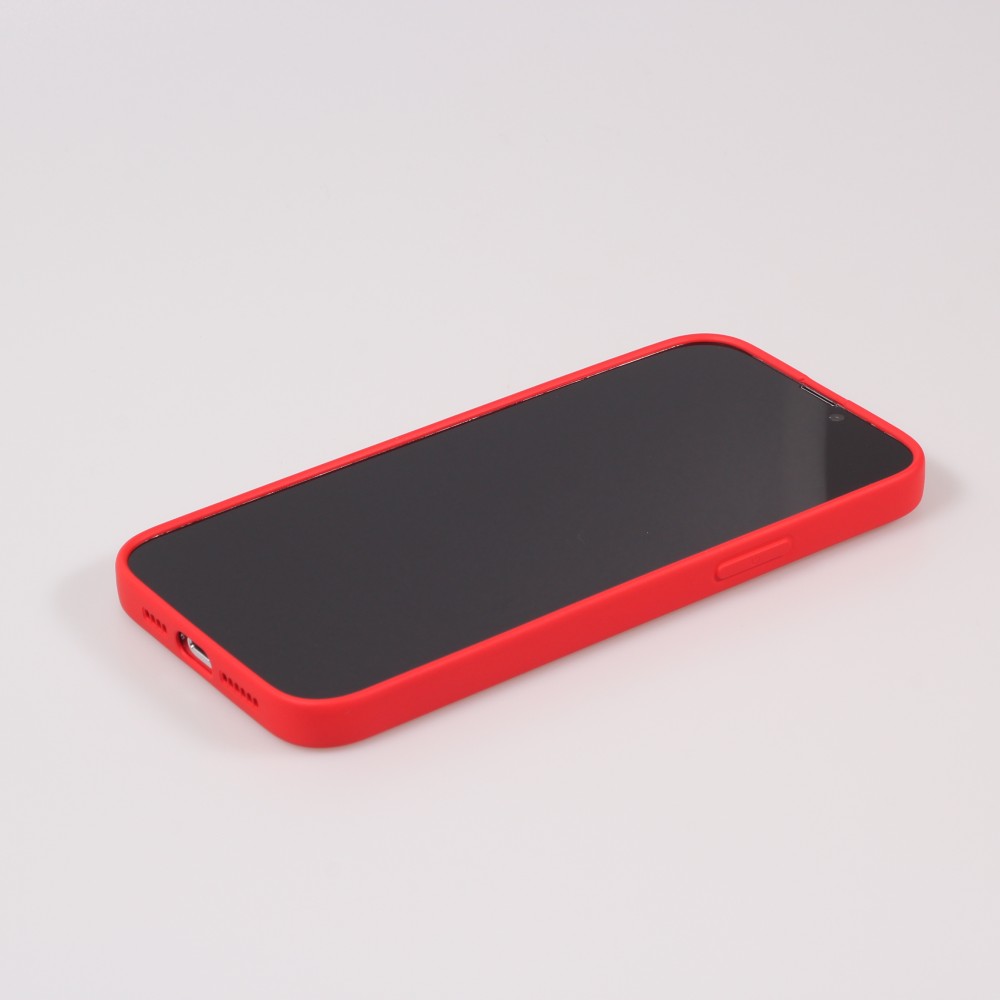 Housse iPhone 15 - Coque en silicone souple avec MagSafe et protection pour caméra - Rouge