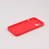 Housse iPhone 15 - Coque en silicone souple avec MagSafe et protection pour caméra - Rouge