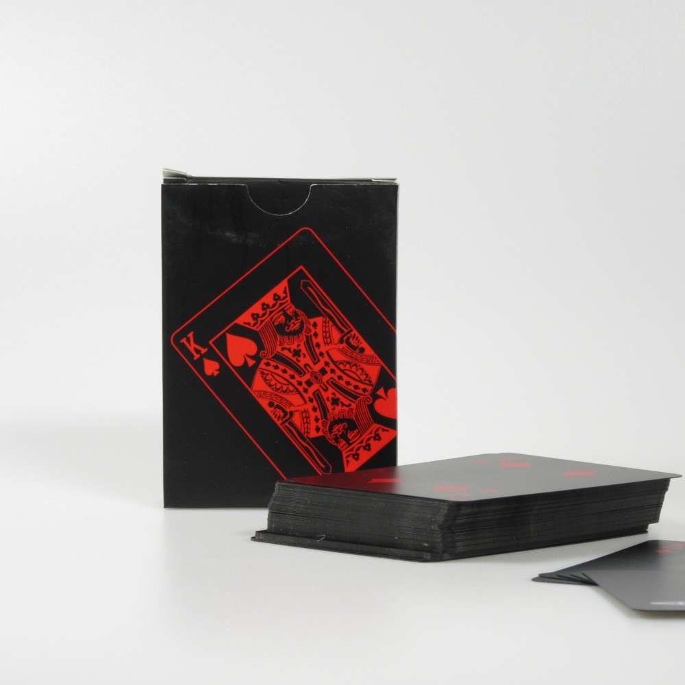 Jeu de cartes de poker en pvc, 54 pièces, nouveauté, étanche, couleur noire  pure, en plastique, collection spéciale - AliExpress