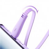 Joyroom 3 en 1 câble rétractable 1m USB-A vers USB-C + Lightning + microUSB - Violet