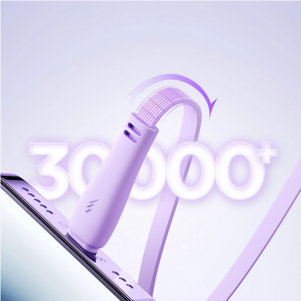 Joyroom 3 en 1 câble rétractable 1m USB-A vers USB-C + Lightning + microUSB - Violet